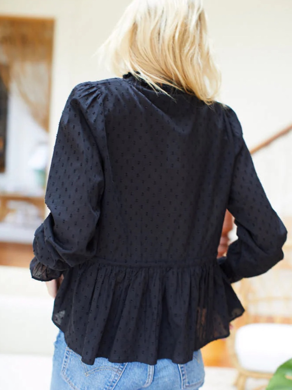 Emerson Fry Lucybella Black Peplum Top - XS/S - Picture 3 of 4